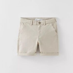 Zara Khaki Rolled-Hem Shorts